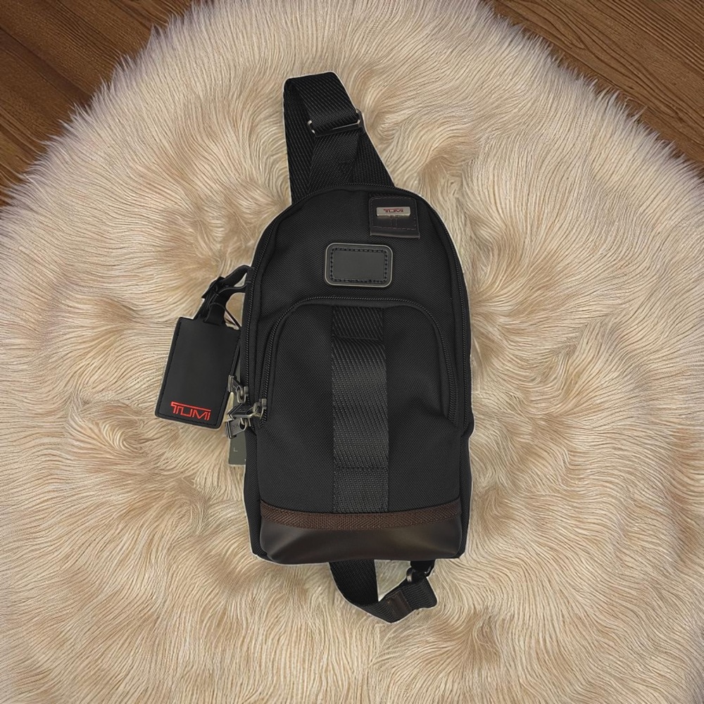 Tumi Black and Brown Men's Belt Bag